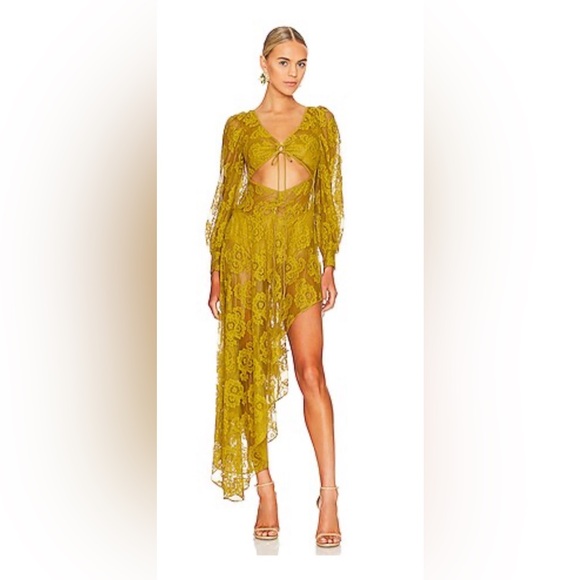 For Love And Lemons Dresses & Skirts - For Love And Lemons - NWT Tiana Midi Dress in Yellow